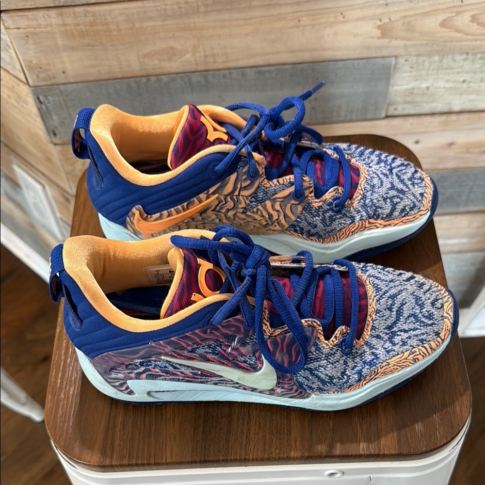 Nike KD Blue and Orange Athletic Shoes